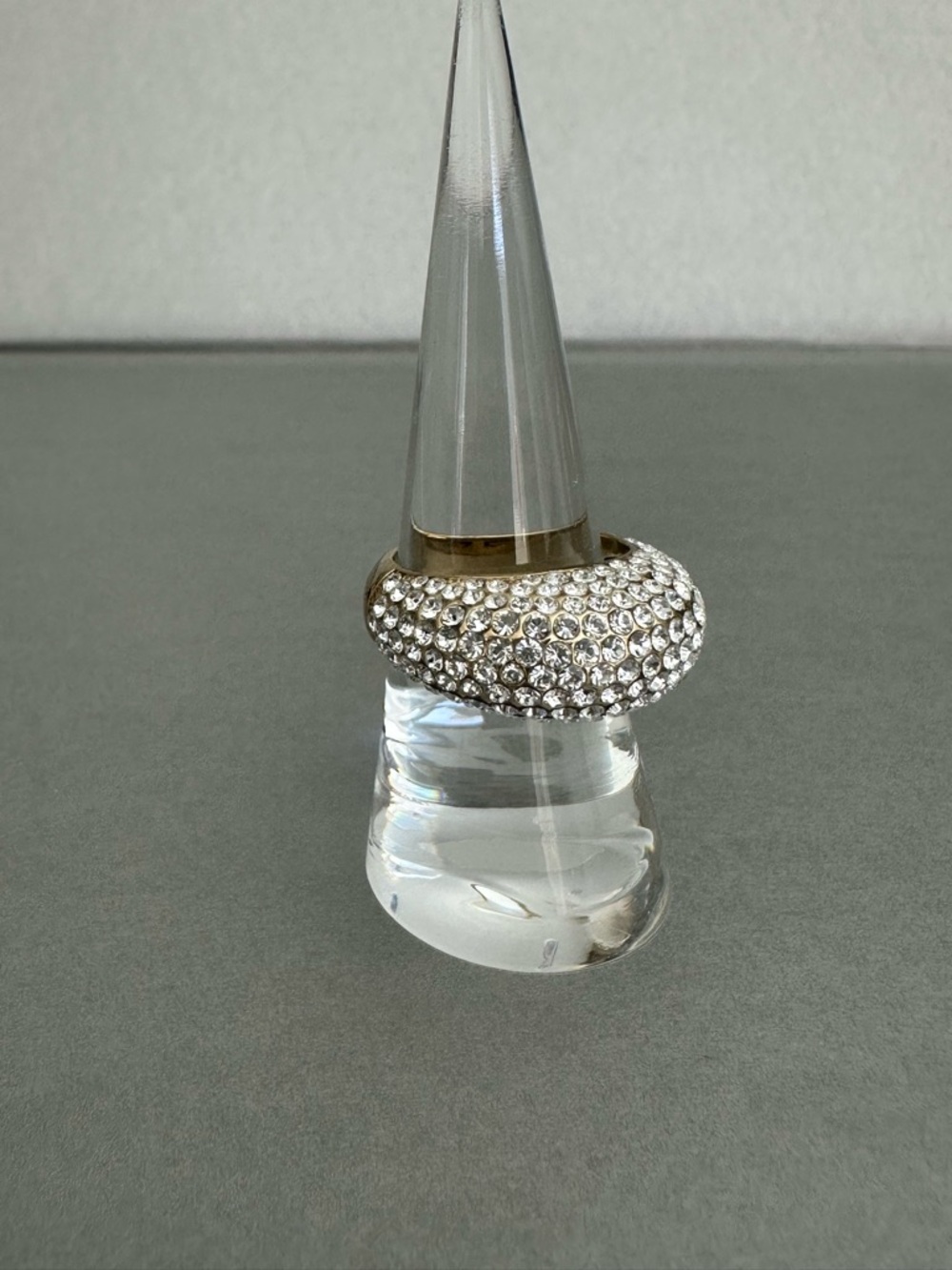 Crystal Pavé Dome Statement Ring - Gold Tone